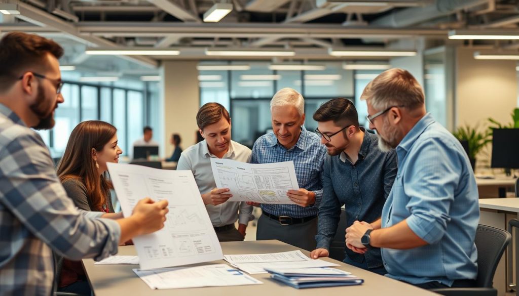 Cloud architecture team reviewing best practices for AWS and Oracle implementation Cloud architecture team reviewing best practices for AWS and Oracle implementation