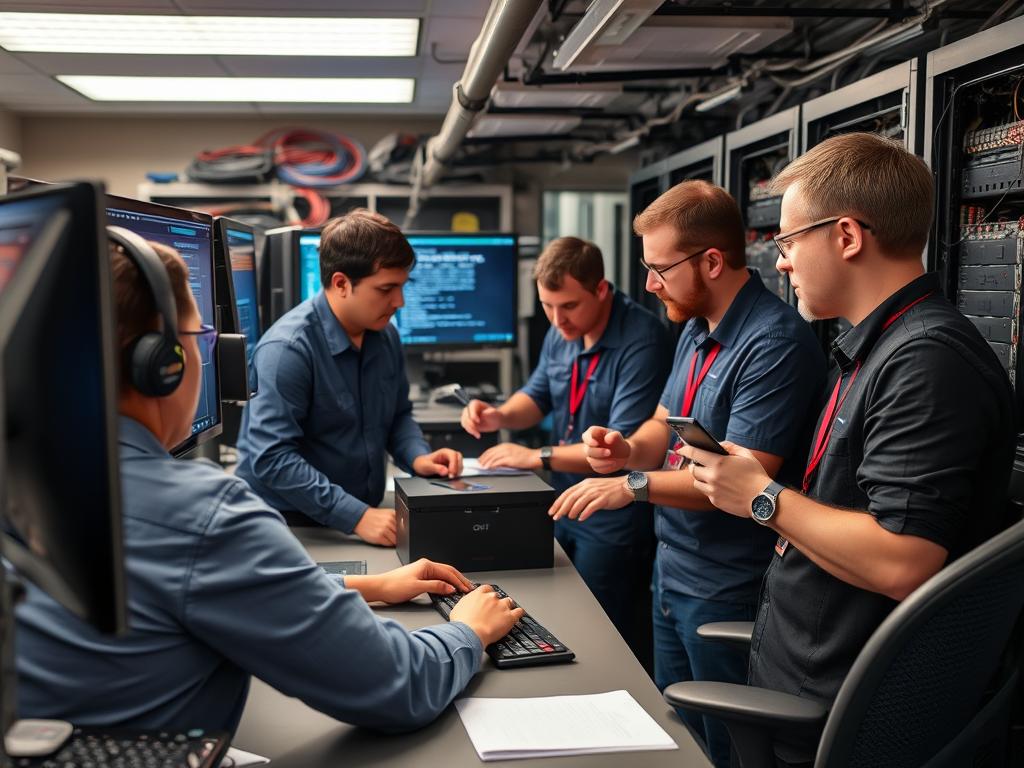 Opsio team implementing cloud migration between on-premises and cloud environments Opsio team implementing cloud migration between on-premises and cloud environments