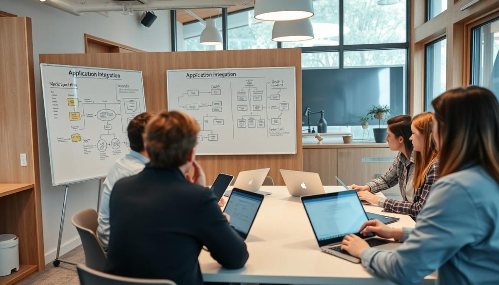 Utvecklingsteam från IT företag Karlstad arbetar med applikationsintegration Utvecklingsteam från IT företag Karlstad arbetar med applikationsintegration