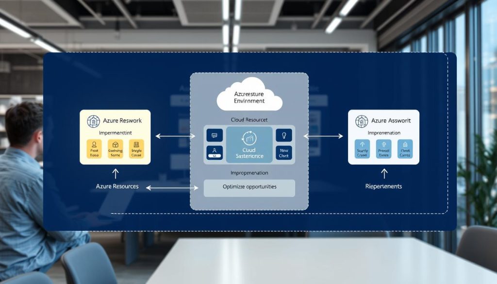 Arkitekturdiagram for Azure-miljø med forbedringspunkter markert Arkitekturdiagram for Azure-miljø med forbedringspunkter markert