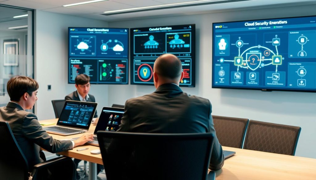 Cloud security team implementing containment measures during incident response