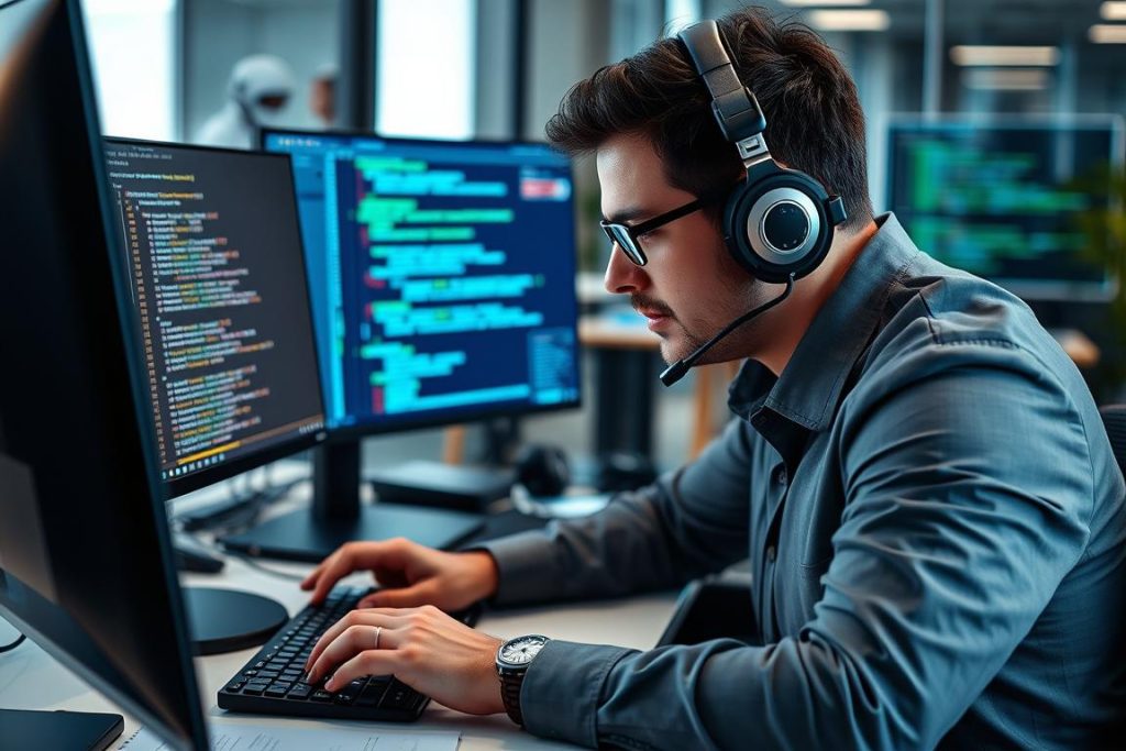 Cybersecurity professional conducting penetration testing for a Bangalore enterprise Cybersecurity professional conducting penetration testing for a Bangalore enterprise