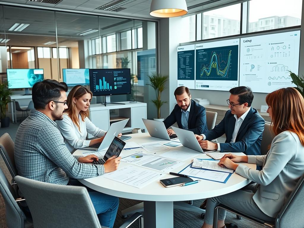 Ekonomiteam analyserar kostnader för Kubernetes-implementation i kontorsmiljö