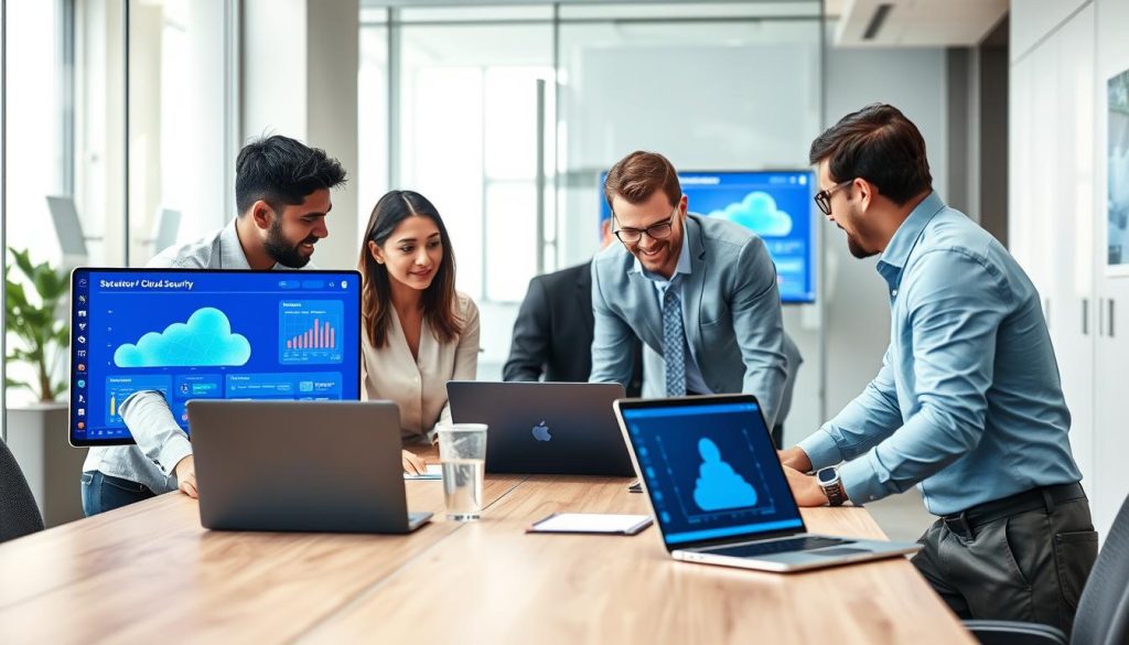 IT security team collaborating on cloud incident response plan