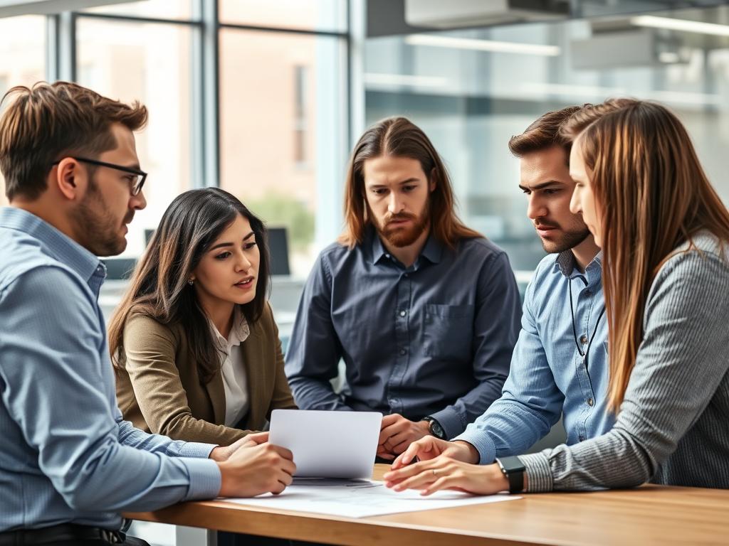 IT-team diskuterar utmaningar med Kubernetes-implementation i kontorsmiljö