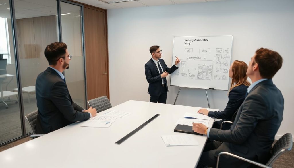 Team developing a multi-cloud security solutions evaluation strategy