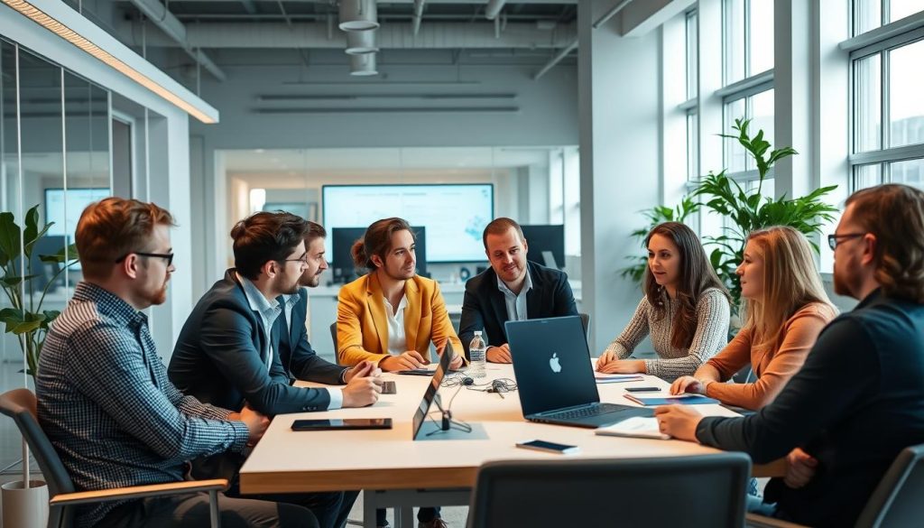 Team som diskuterar fördelar med GitOps