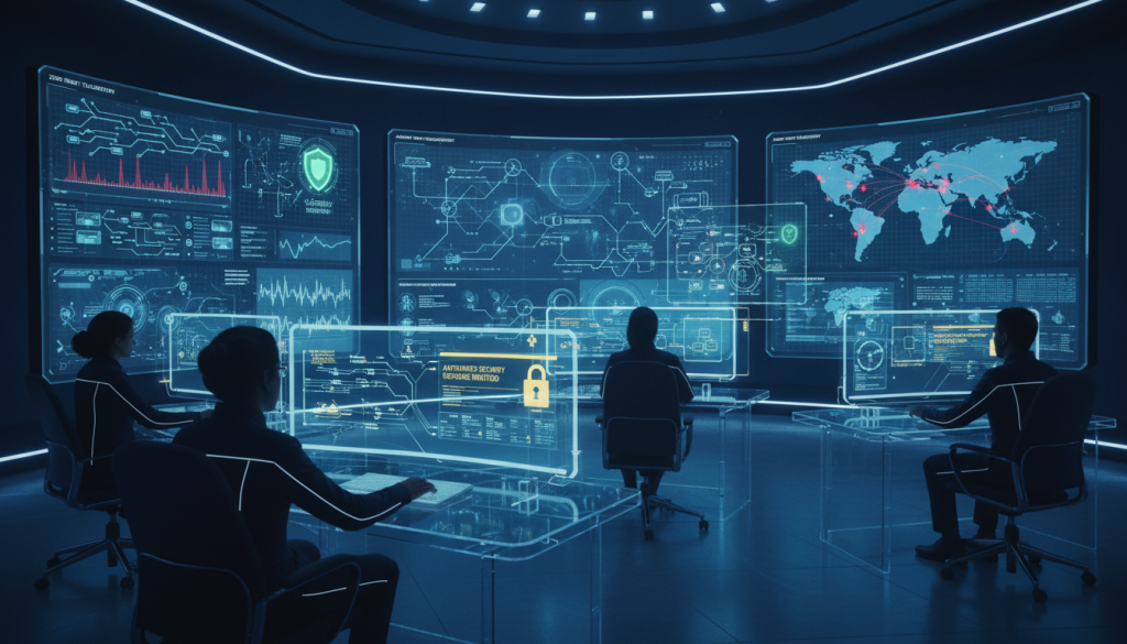 AI-powered security operations center analyzing zero trust telemetry