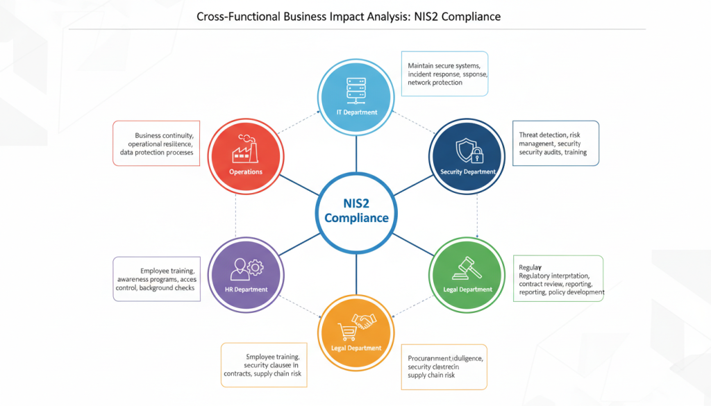 Cross-functional impact of NIS2 compliance on different business departments
