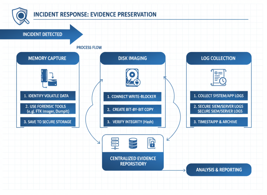Evidence preservation process for incident response