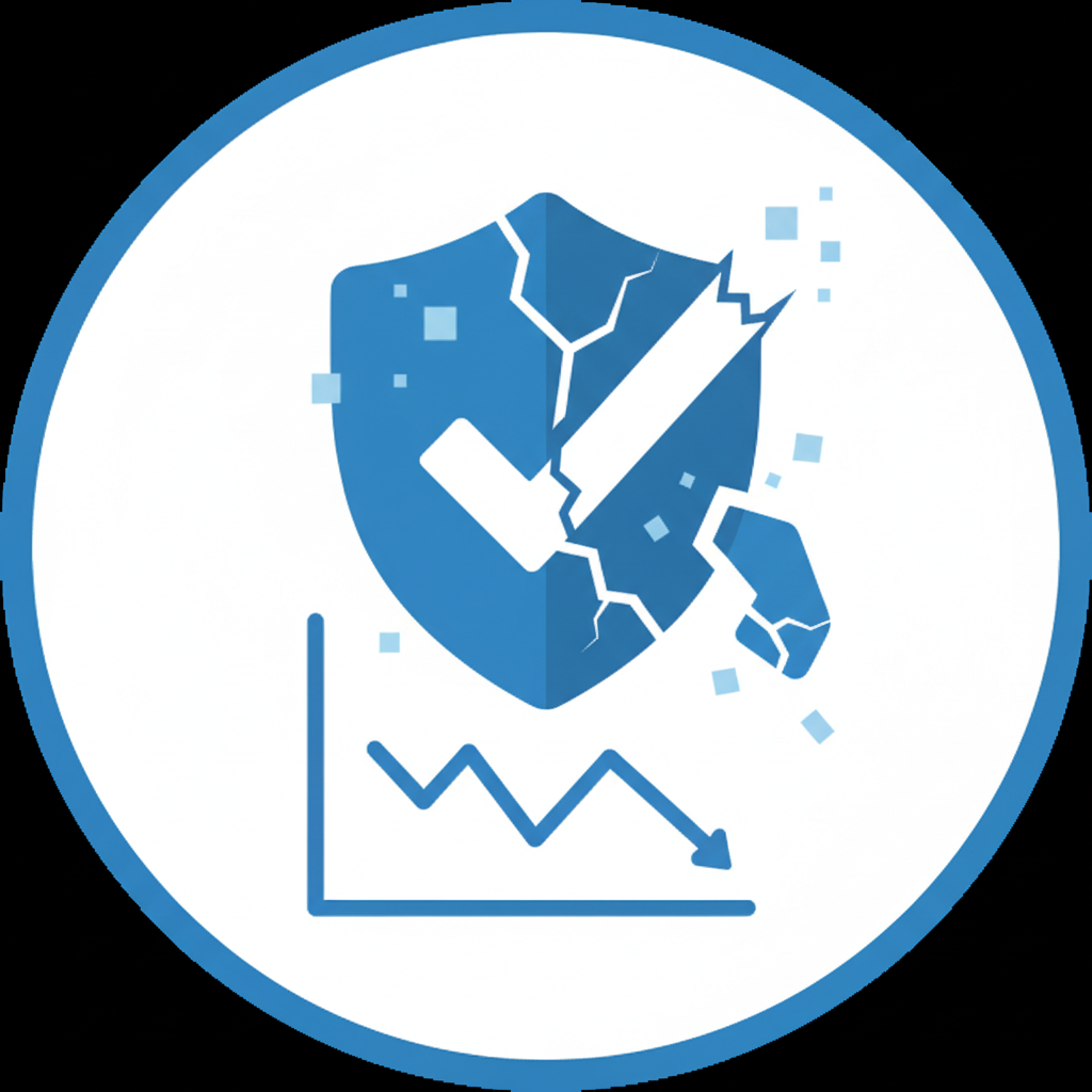 Icon representing reputational damage from cybersecurity incidents