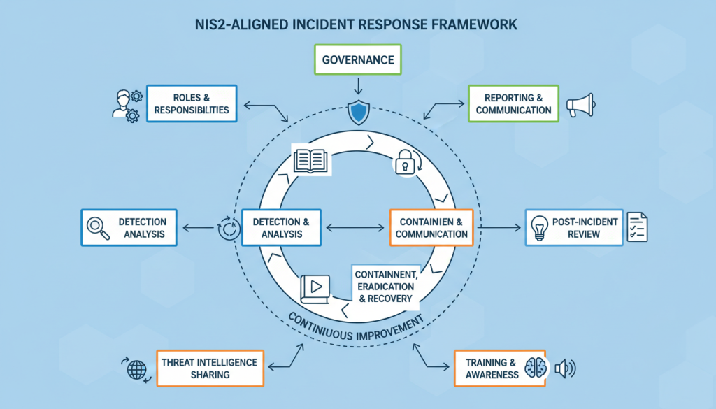 NIS2 incident response framework components and their relationships